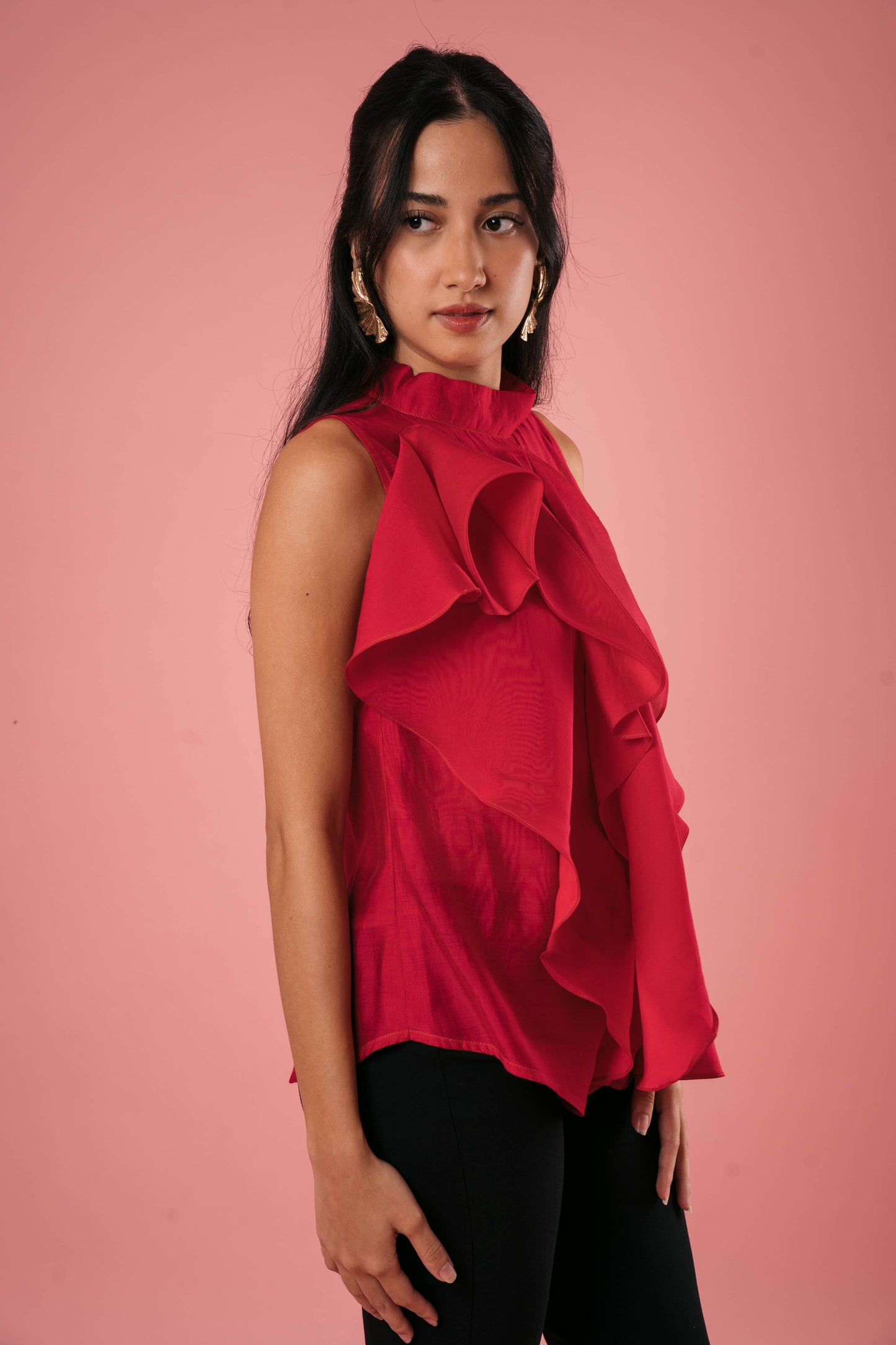 VANITY Ruffle Top FUSCHIA
