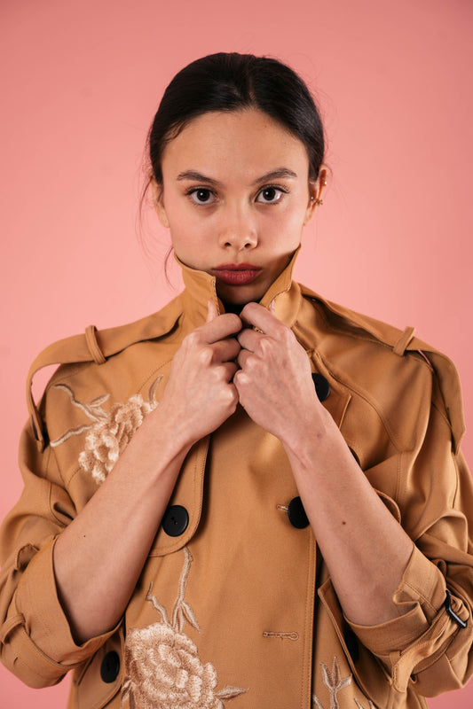 ALEXA Cropped Trench KHAKI