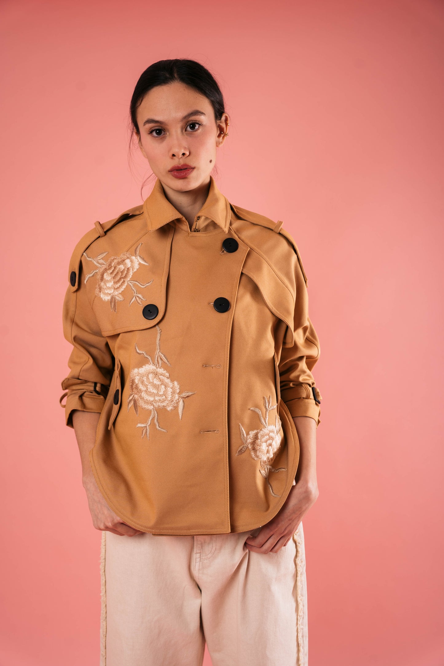 ALEXA Cropped Trench KHAKI