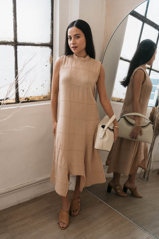 FRANCINE Stitched Dress LATTE