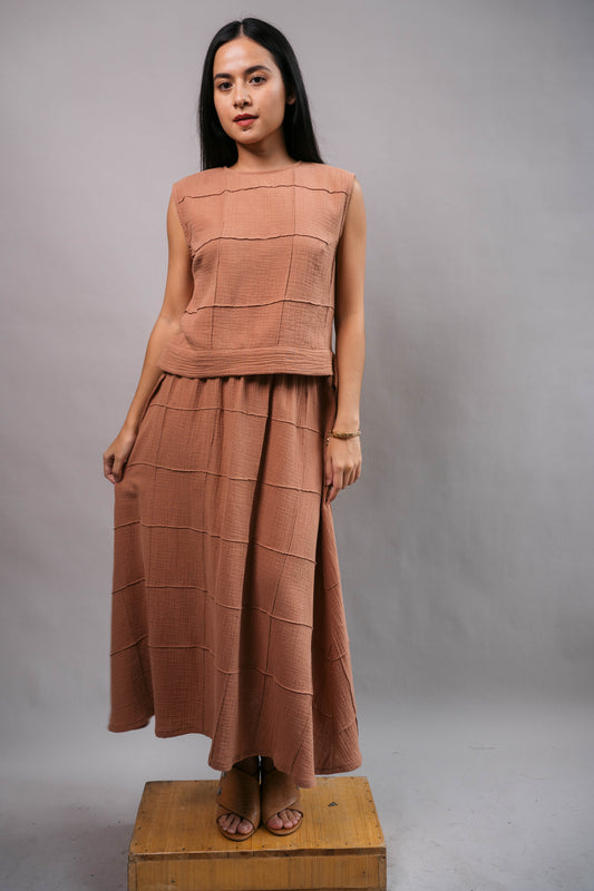MAUD Stitched Skirt CARAMEL