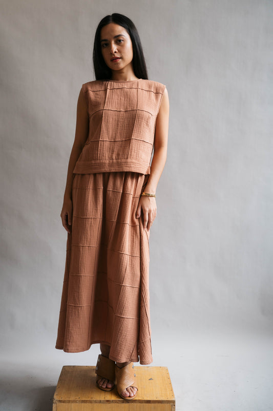 MAUD Stitched Top CARAMEL