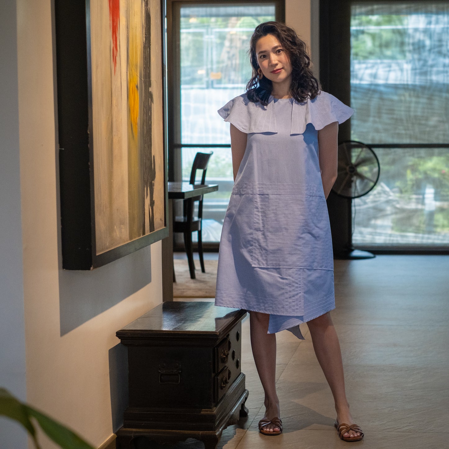 EMORY Stitched Dress CHAMBRAY
