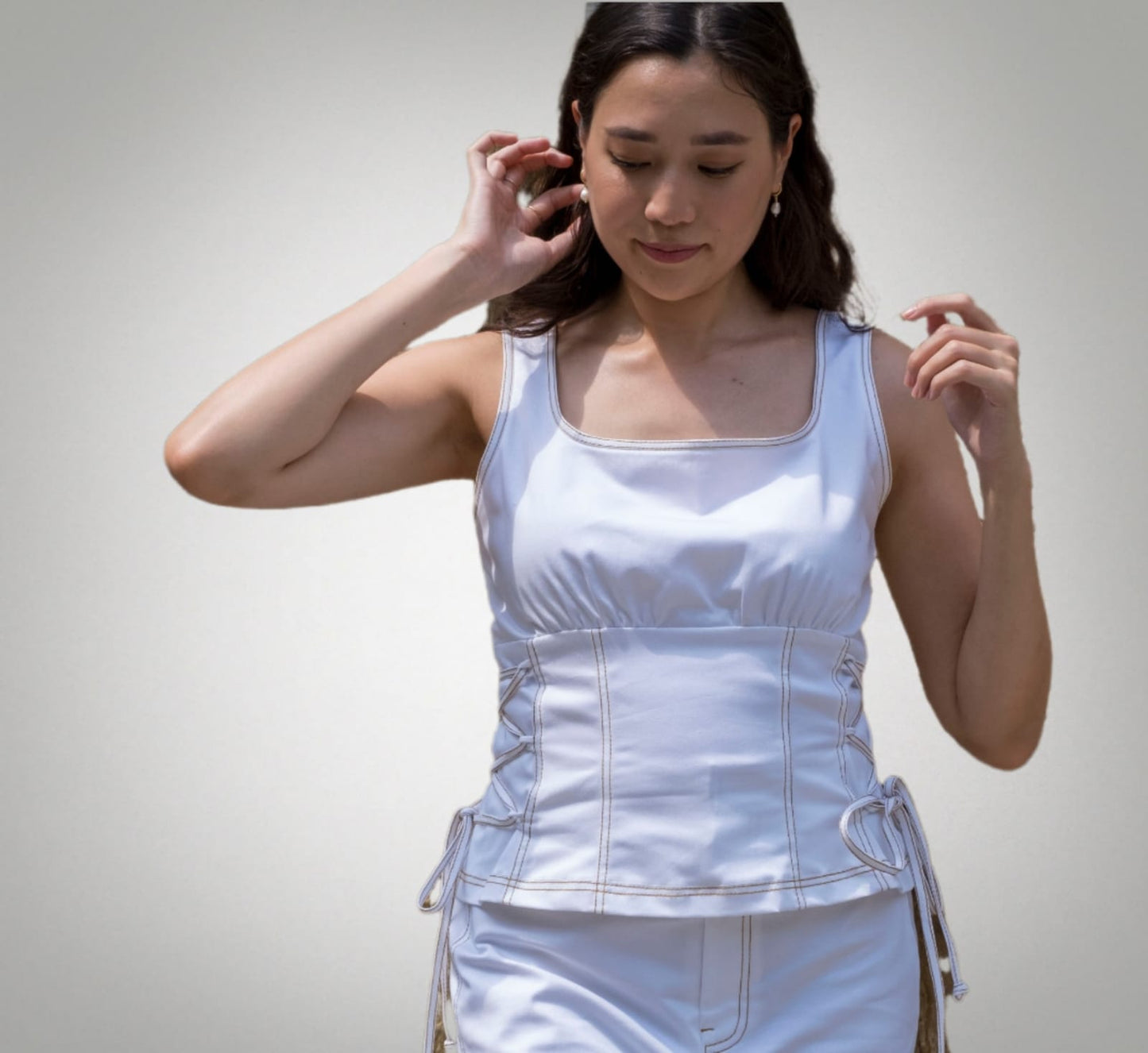 BRIDGET TWILL Top WHITE