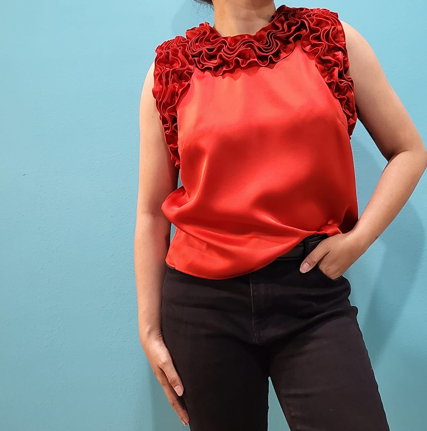 LIA Ruffle Top RED