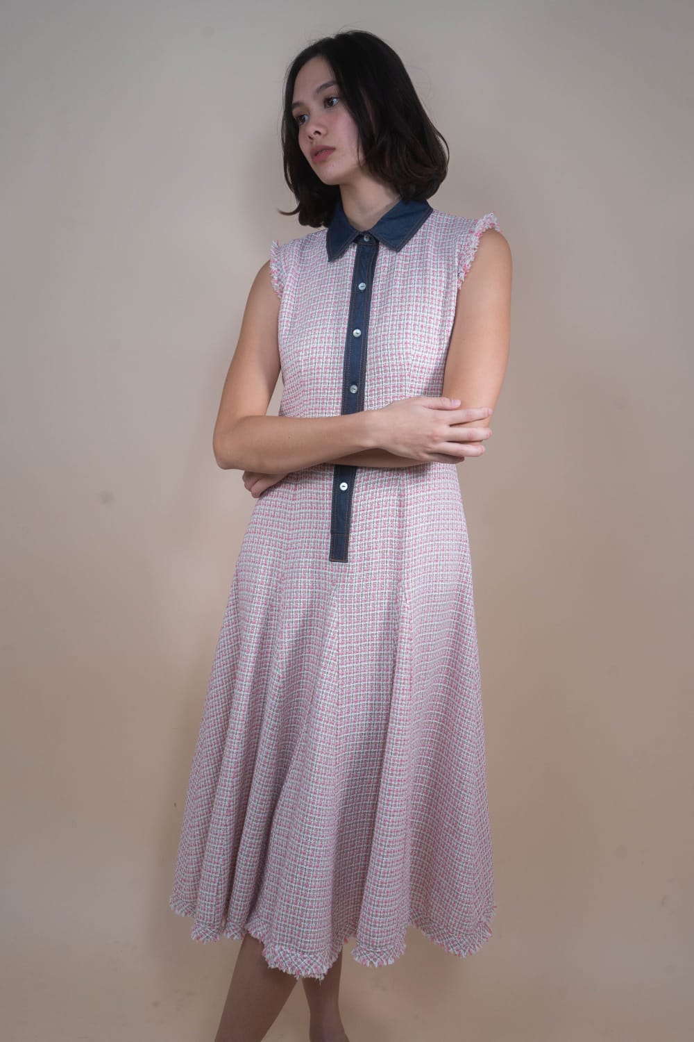 KATE Dress PINK TWEED