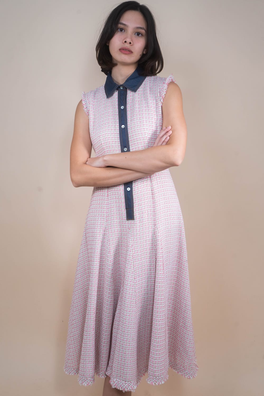 KATE Dress PINK TWEED