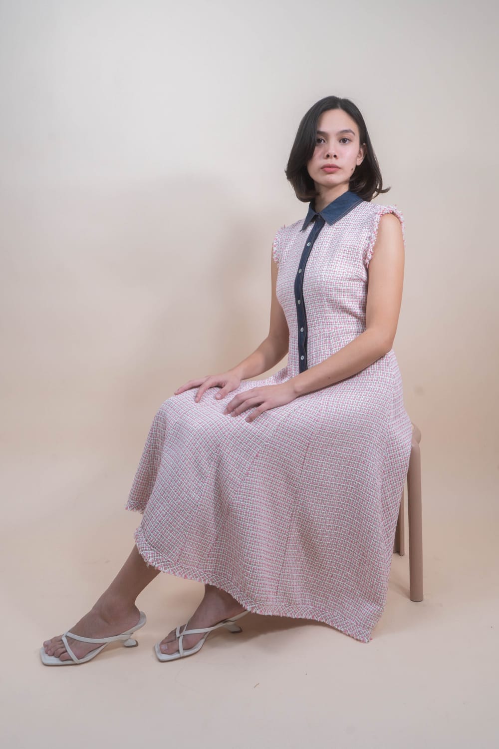 KATE Dress PINK TWEED