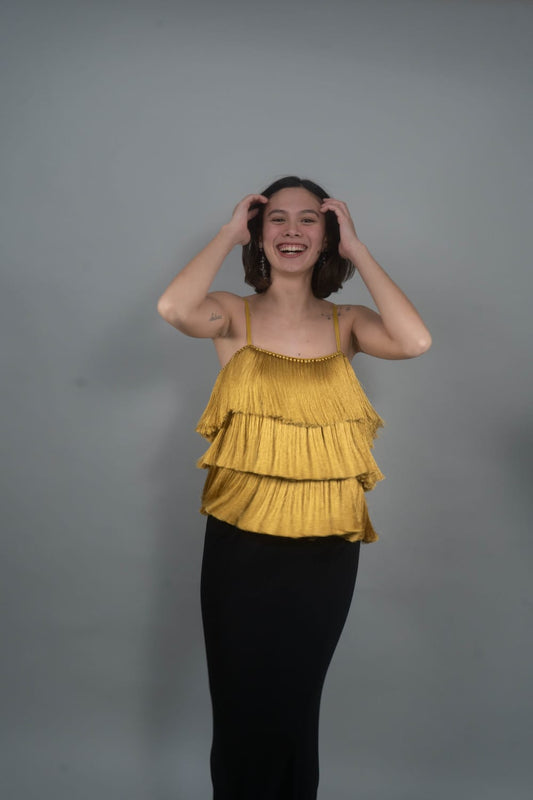 CECE Fringe Top GOLD