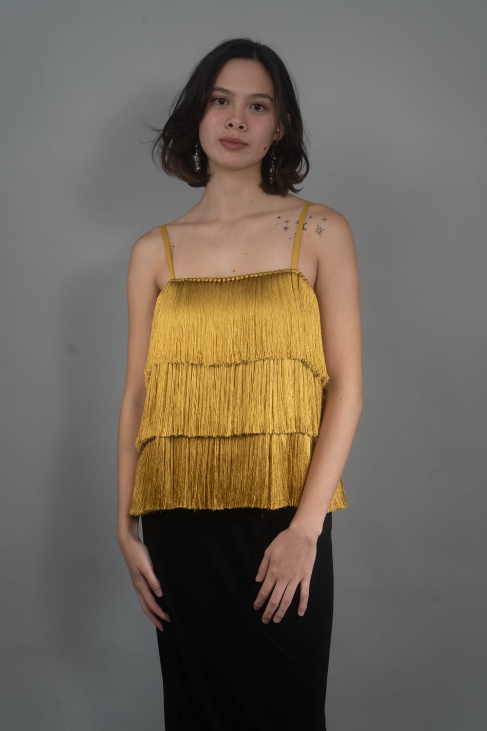 CECE Fringe Top GOLD