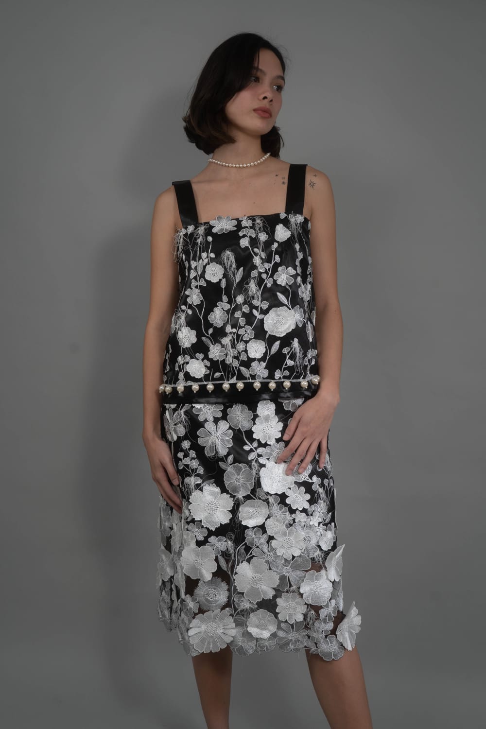 MERIT Embroidered Tulle Top