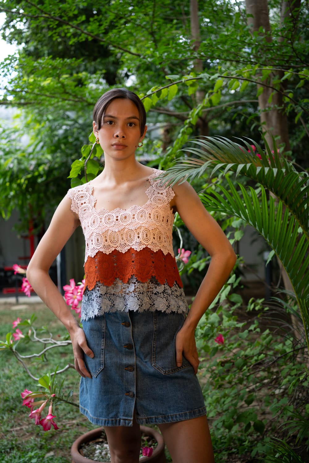 MARI Cami Top PINK/ RUST/ BLUE