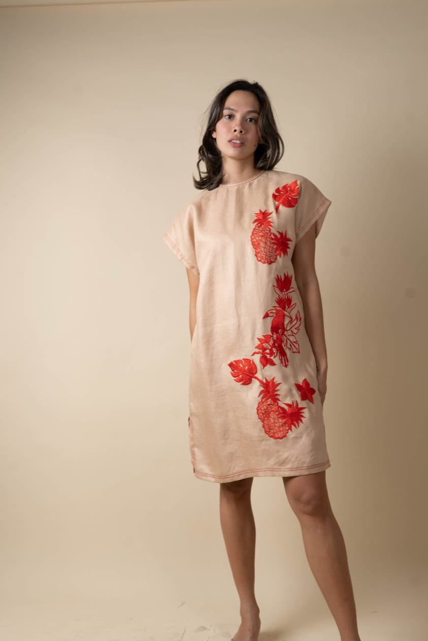 ARIS Dress KHAKI / RED