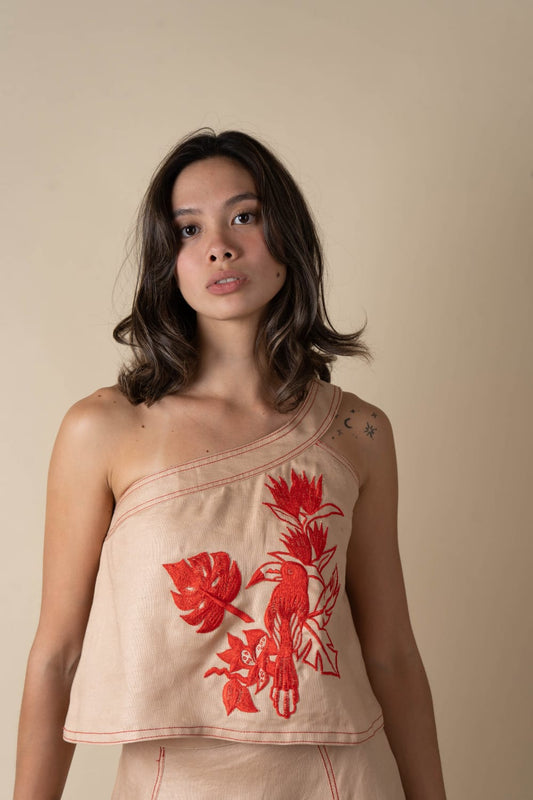 ARIS Top KHAKI / RED