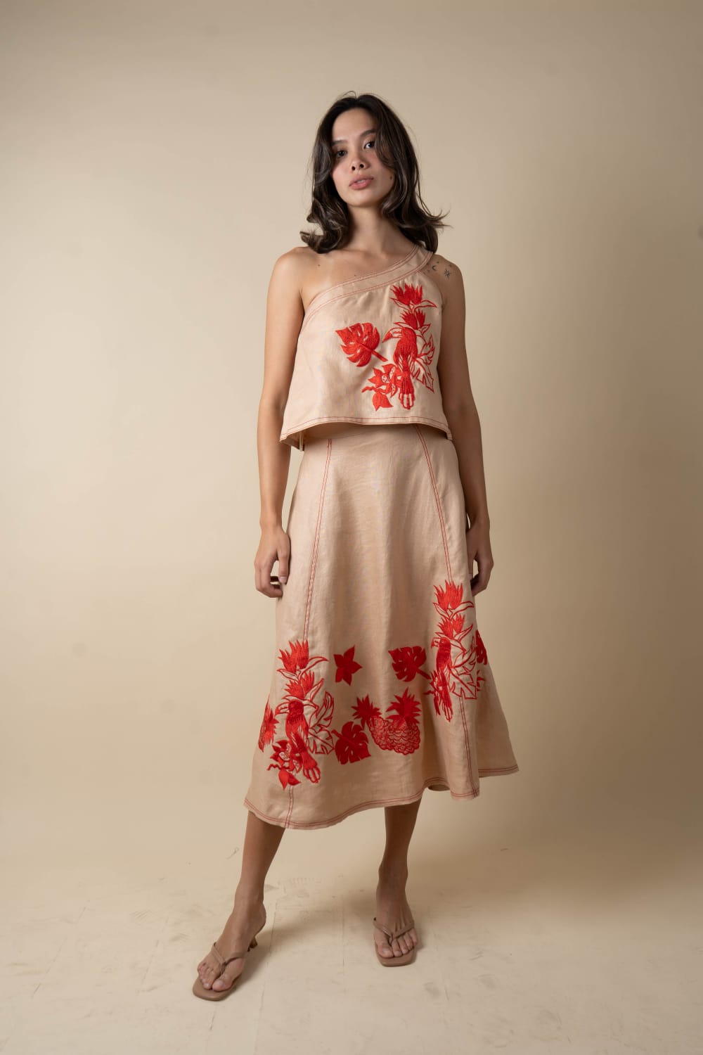 ARIS Top KHAKI / RED