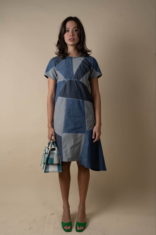 COCO Dress PATCHWORK DENIM