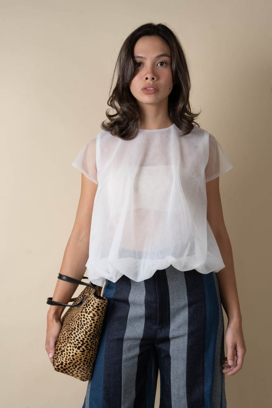 JAIME Bubble Top WHITE TULLE