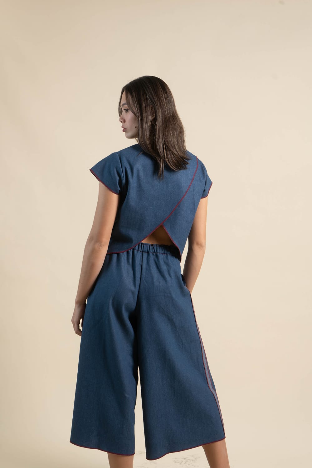 LEO Cullottes DENIM / MAROON MERROW