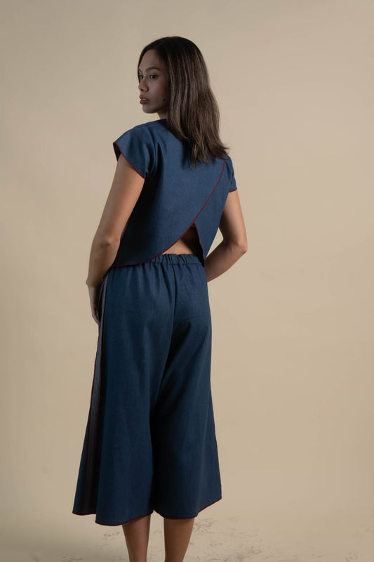 LEO Cullottes DENIM / MAROON MERROW