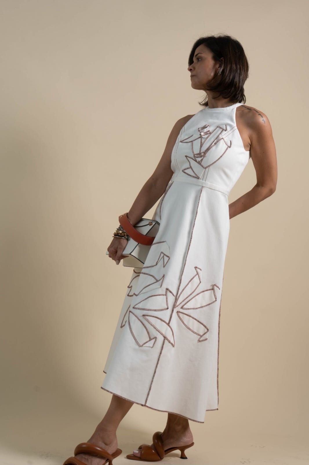 MOSS Halter Dress WHITE