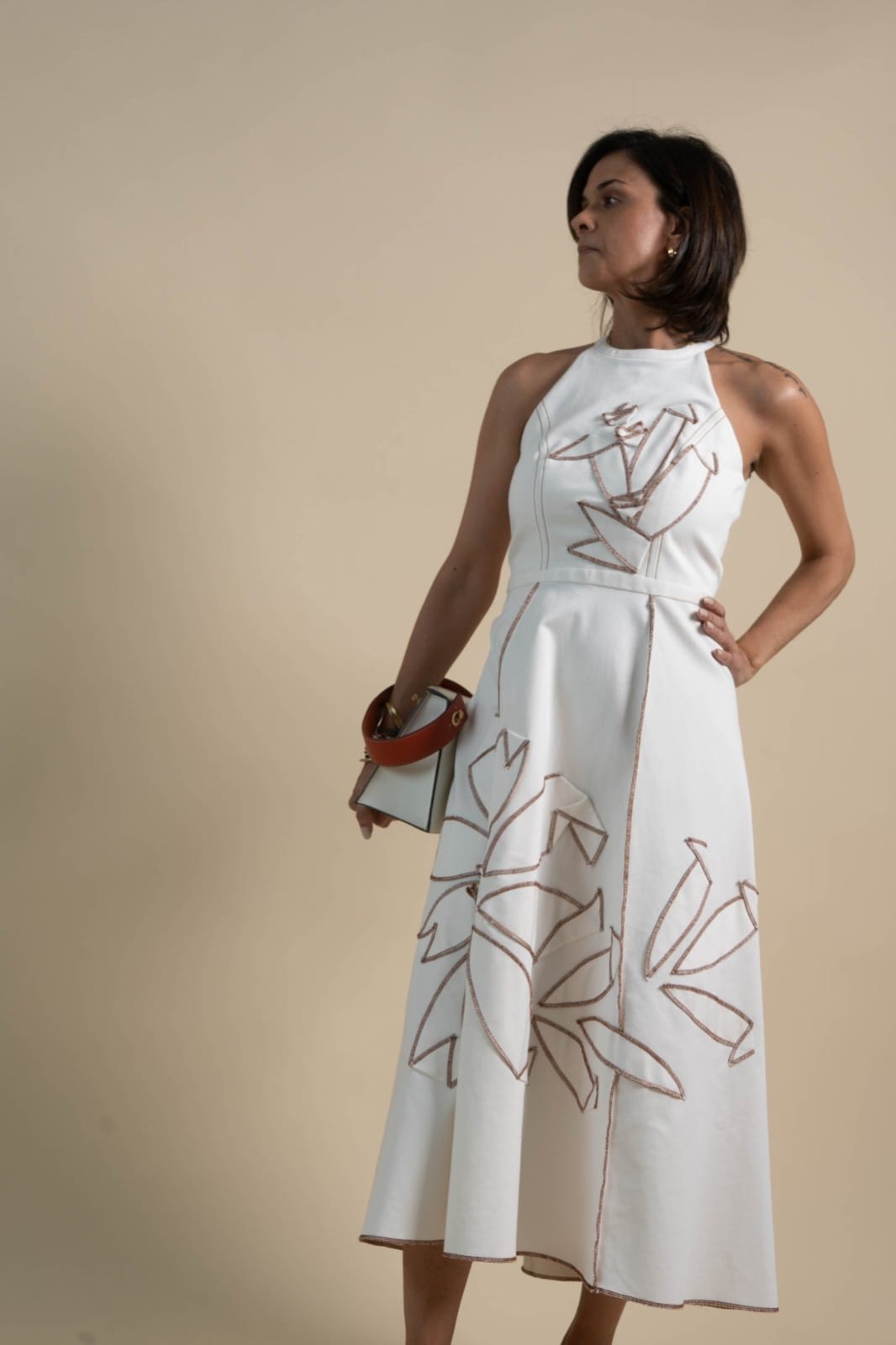 MOSS Halter Dress WHITE