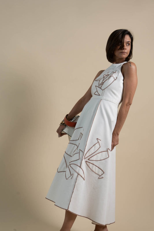 MOSS Halter Dress WHITE