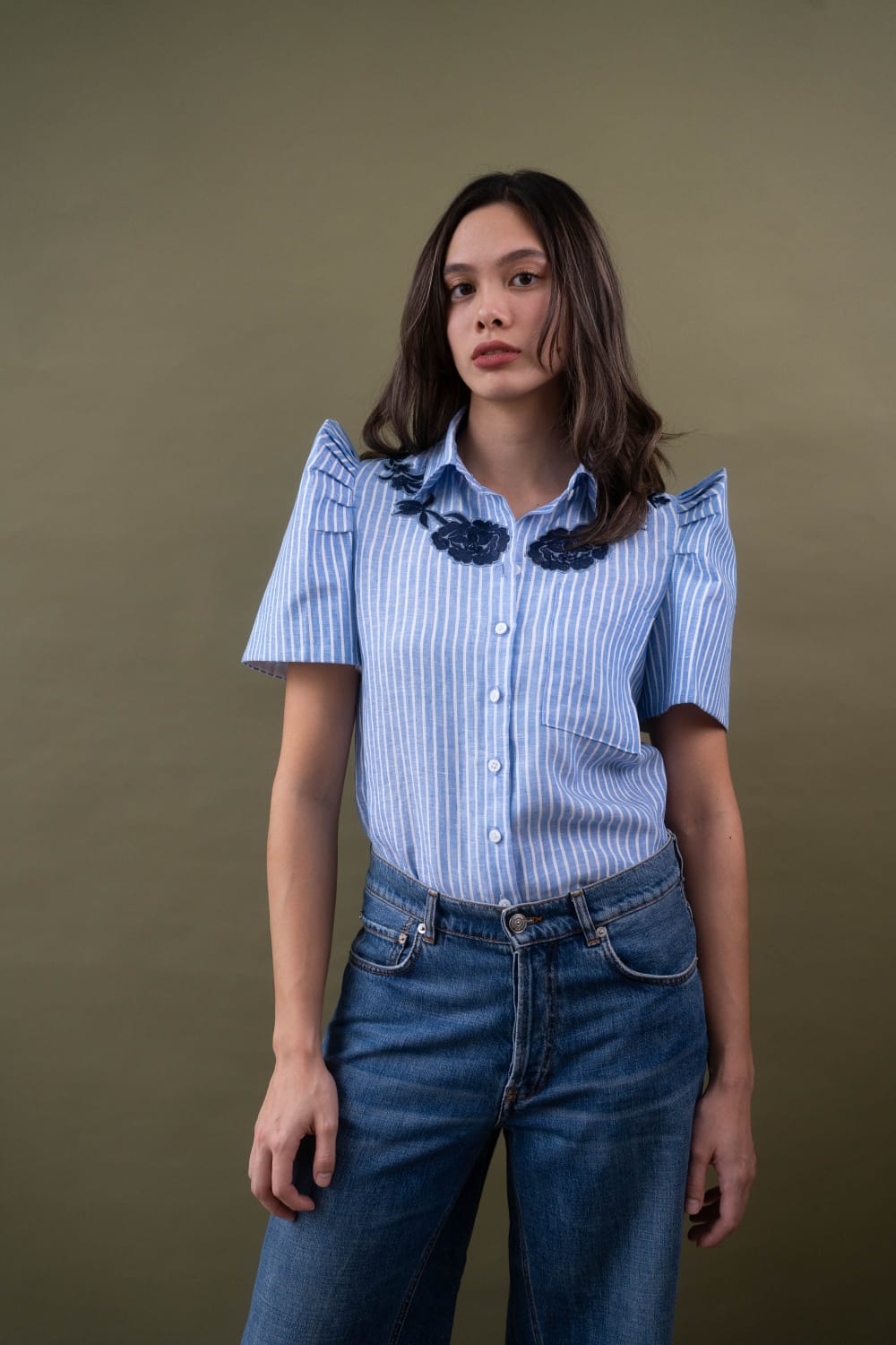 MAYUMI Terno Top BLUE STRIPE