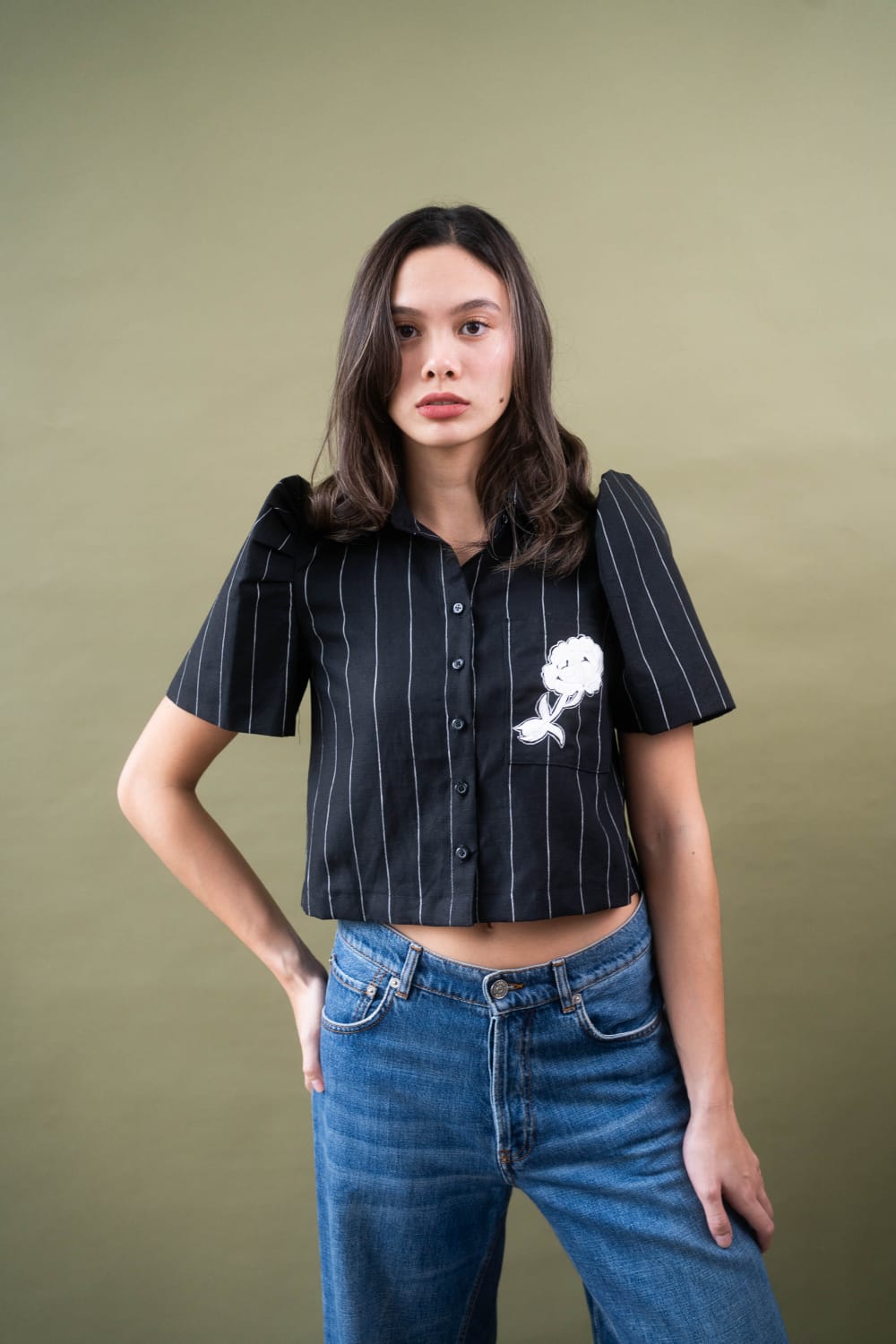 MAYUMI Terno Top BLACK STRIPE