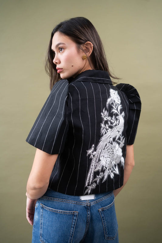 MAYUMI Terno Top BLACK STRIPE