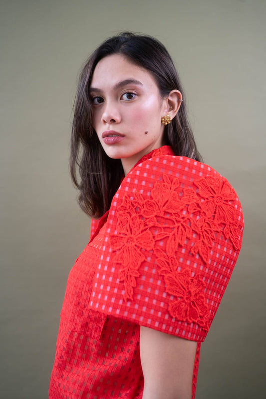 MAYUMI Terno Top RED ORGANZA