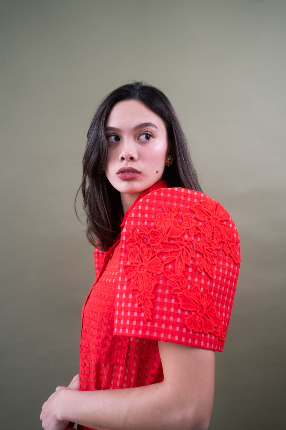MAYUMI Terno Top RED ORGANZA