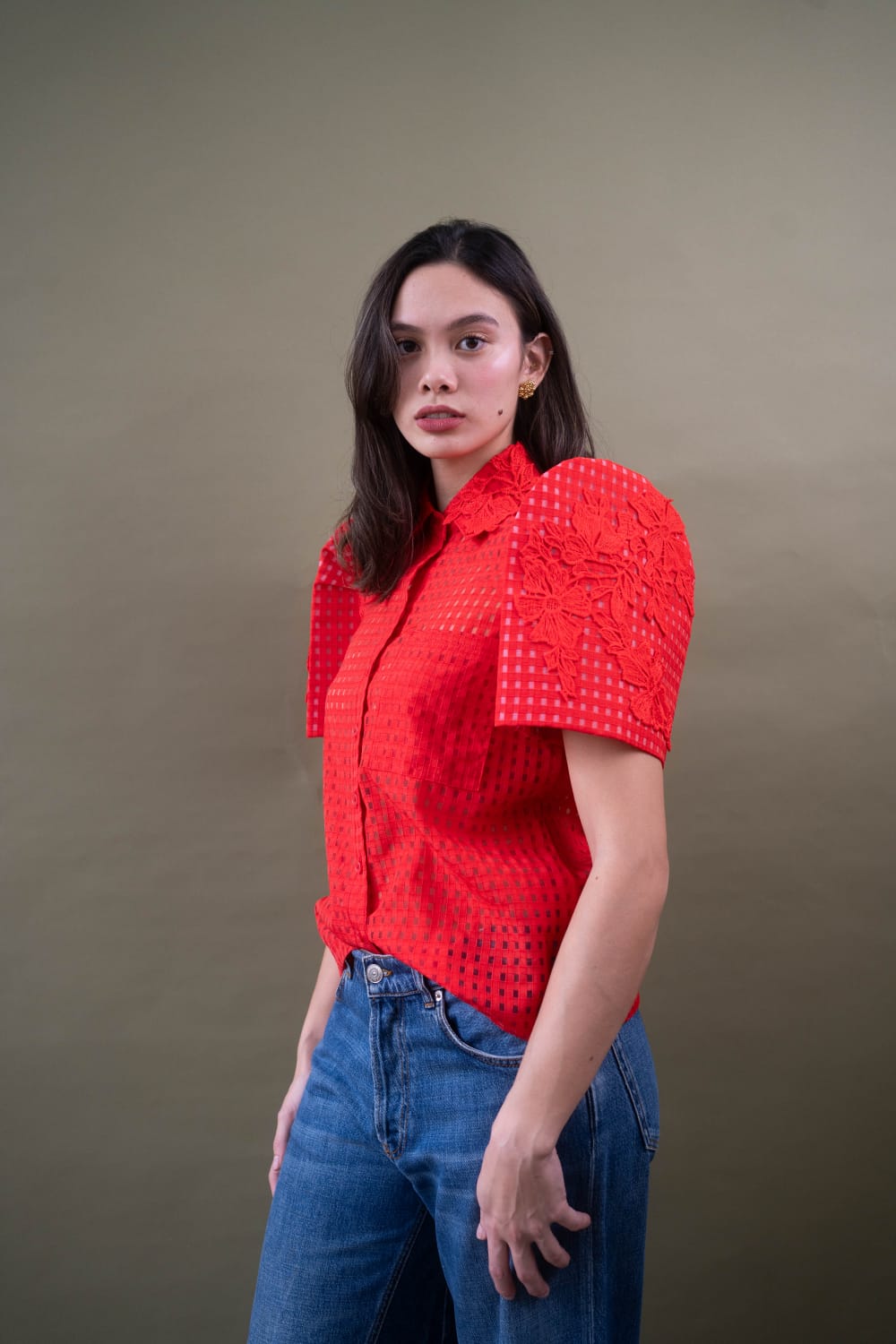 MAYUMI Terno Top RED ORGANZA
