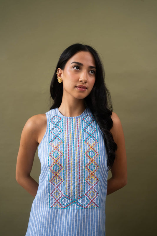 NADINA Dress BLUE STRIPE