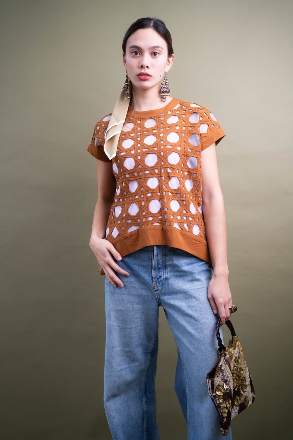 HANA Short Sleeve Top COFFEE