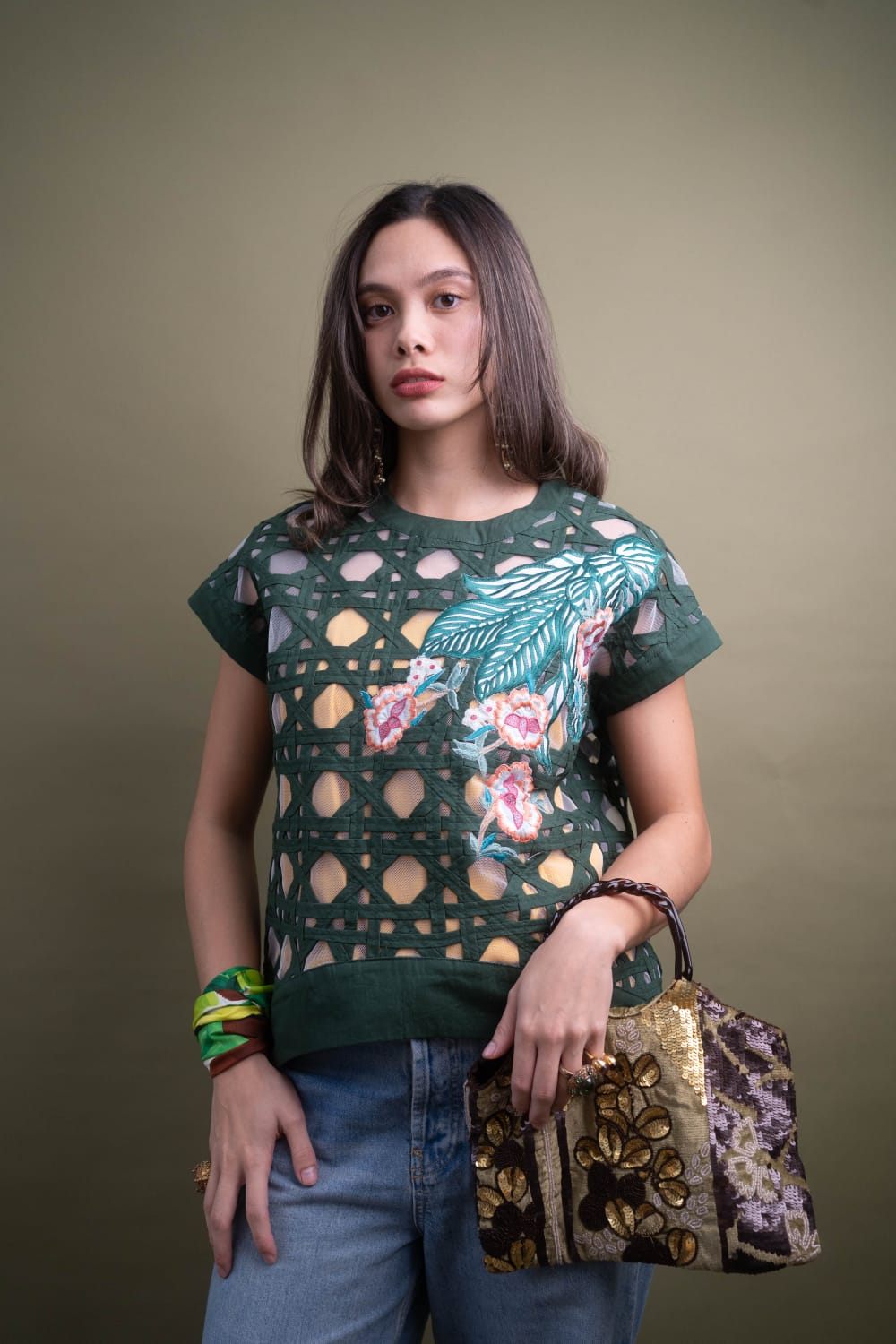 HANA Short Sleeve Top GREEN