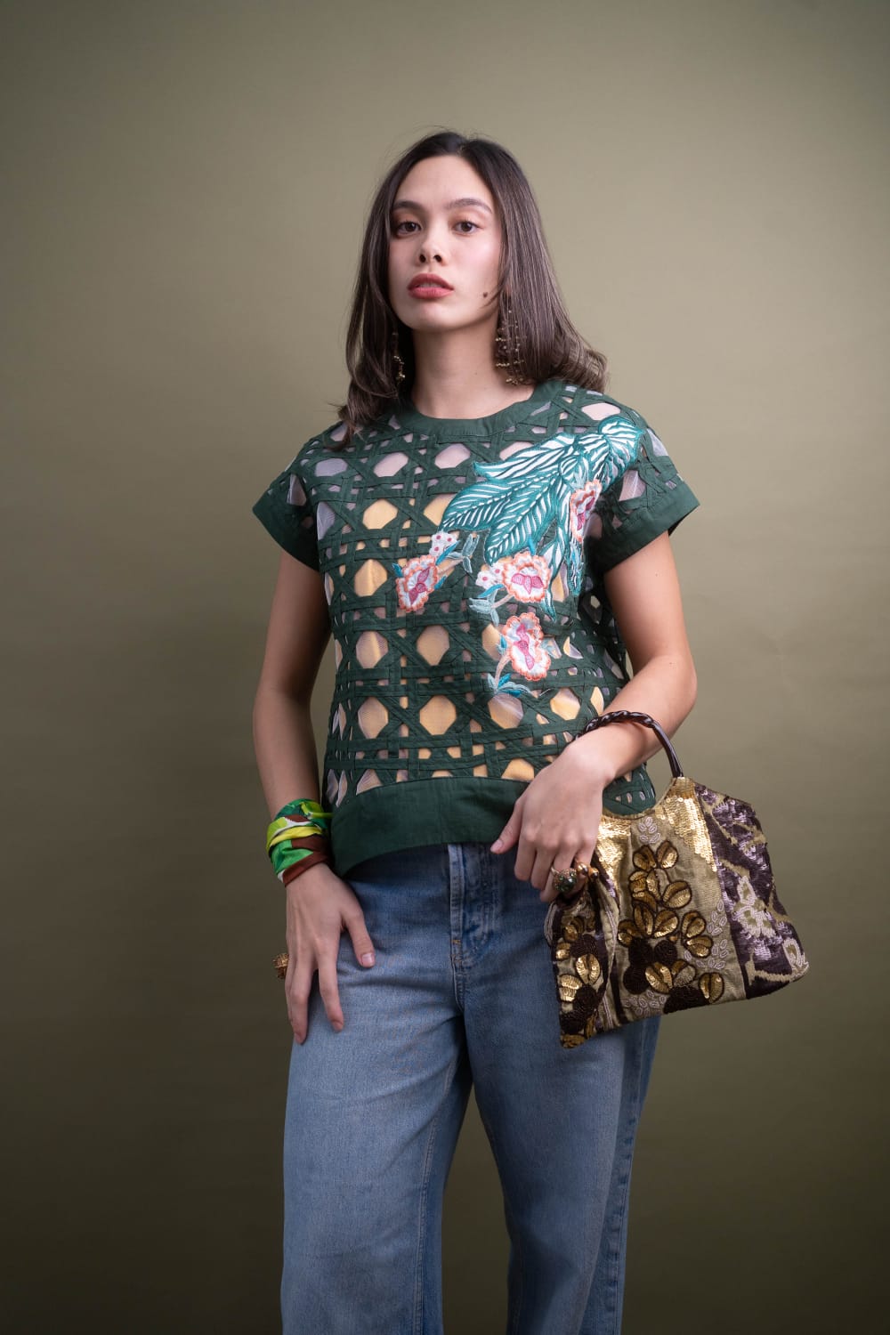 HANA Short Sleeve Top GREEN