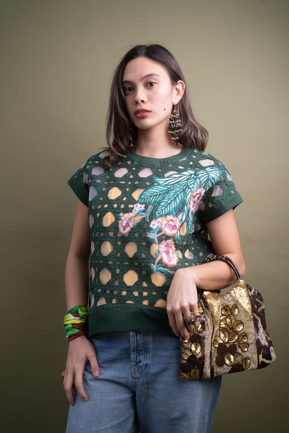 HANA Short Sleeve Top GREEN