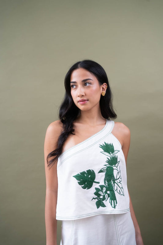 ARIS One Shoulder Top WHITE