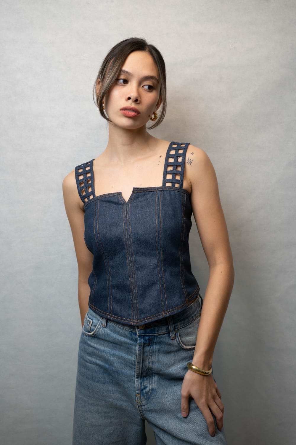 LULU Corset Top DENIM