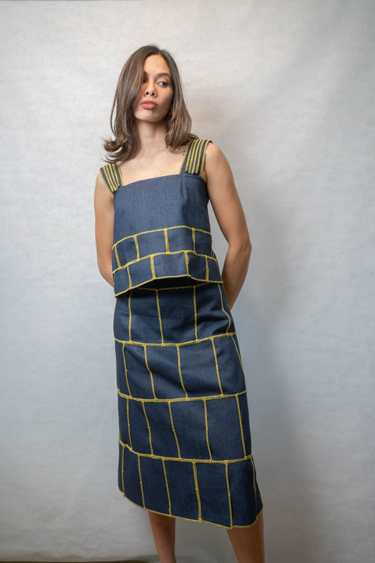 LIAM Skirt DENIM / YELLOW MERROW