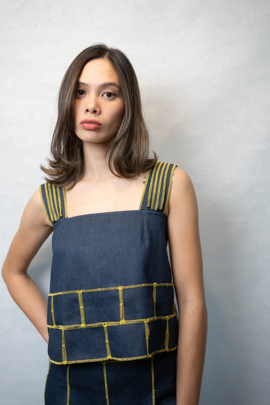 LIAM Top DENIM / YELLOW MERROW