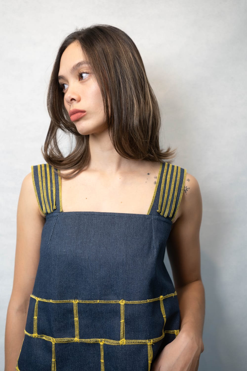 LIAM Top DENIM / YELLOW MERROW