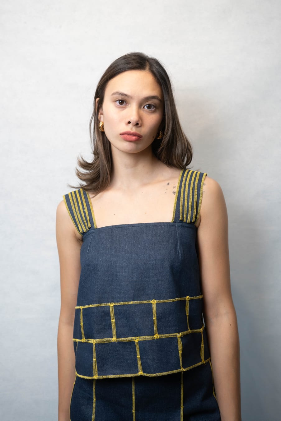 LIAM Top DENIM / YELLOW MERROW