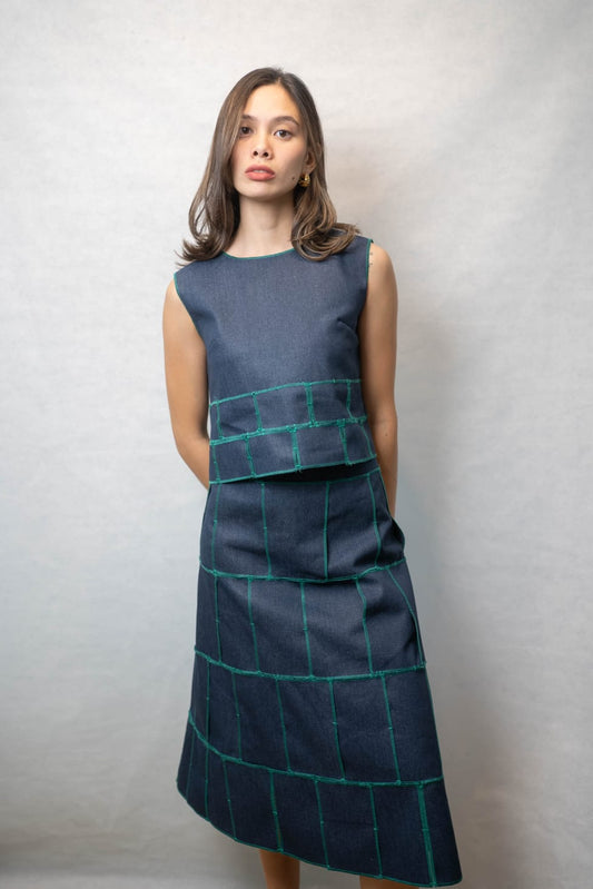 LIAM Skirt DENIM / GREEN MERROW