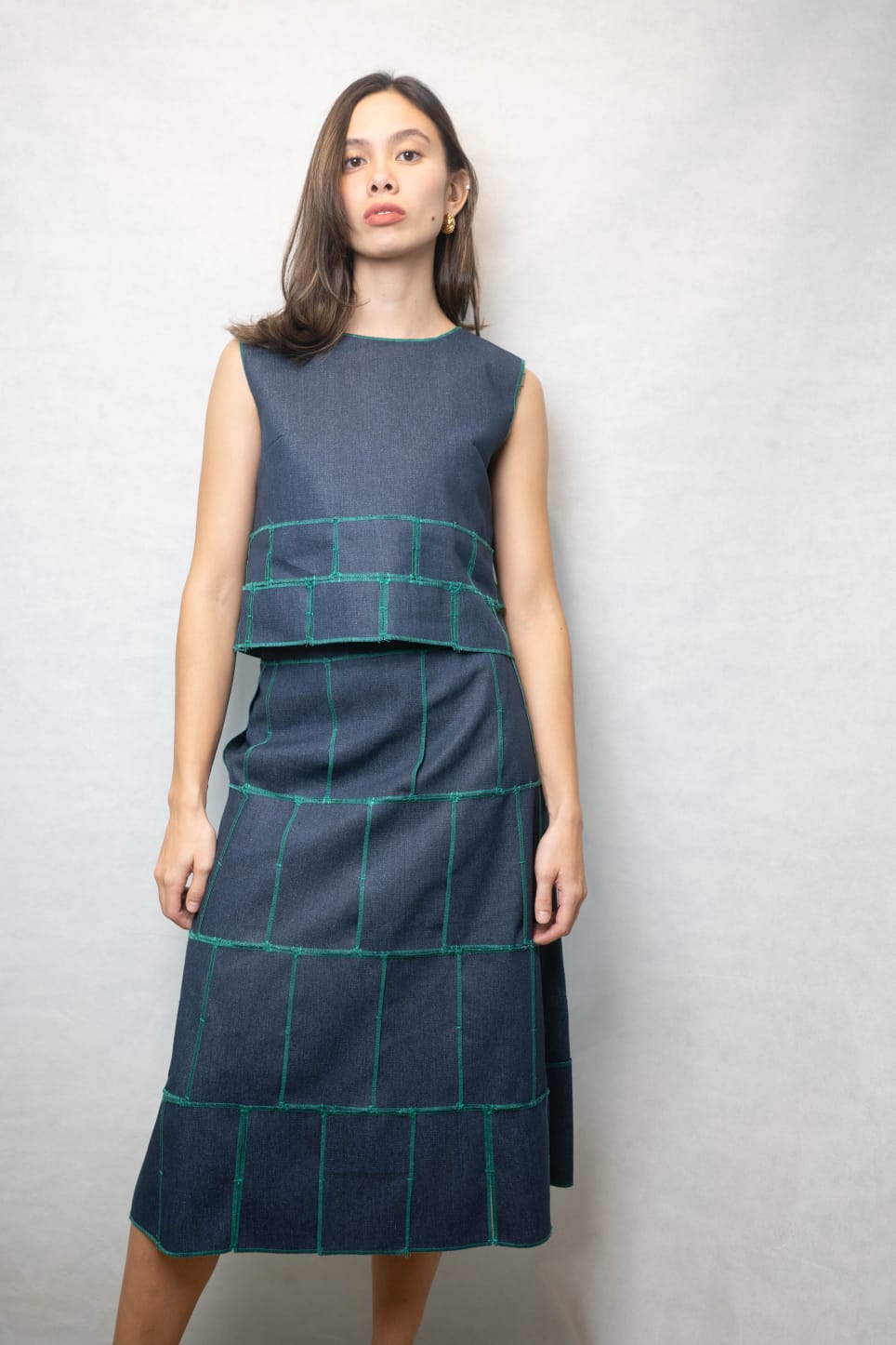 LIAM Skirt DENIM / GREEN MERROW