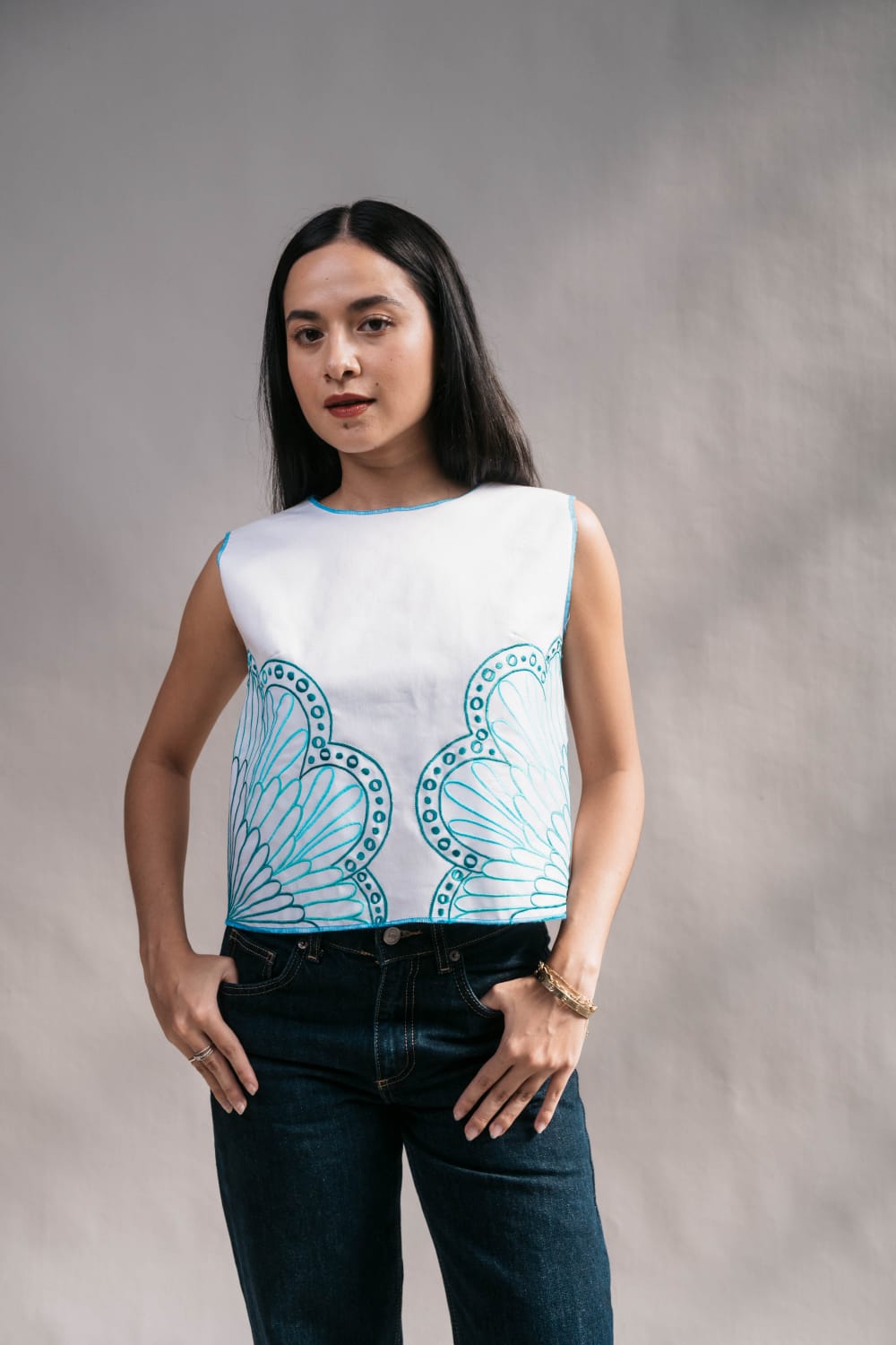 GARDEN Top TURQUOISE