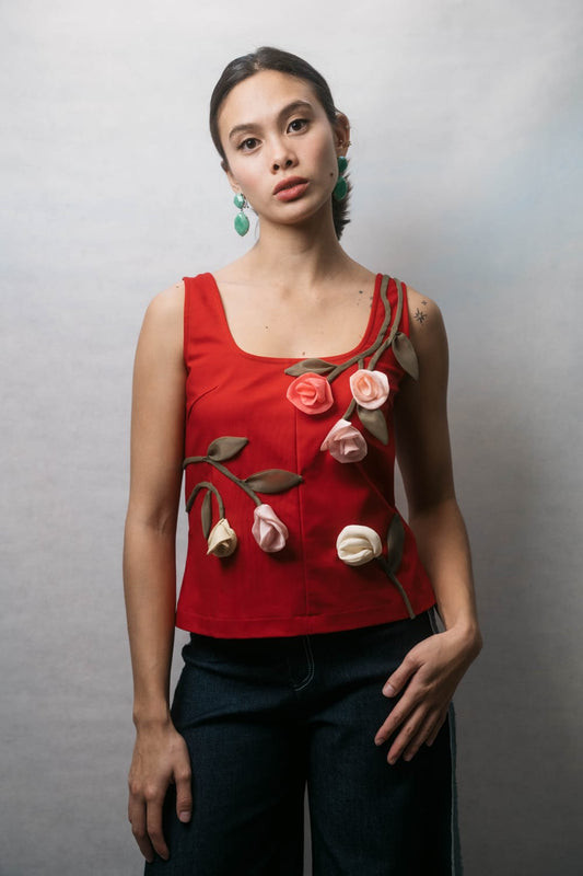 TATIANA Top RED / MULTI