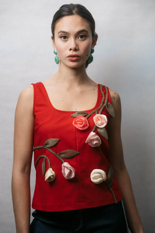 TATIANA Top RED / MULTI