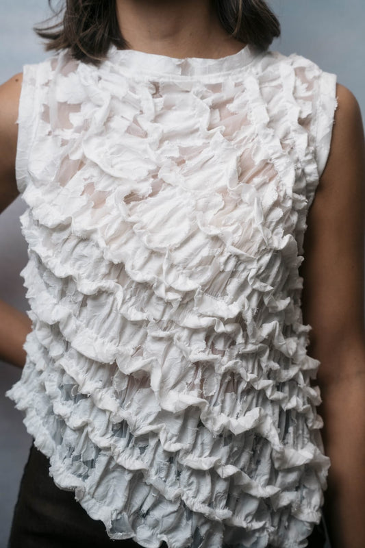 PIM Garter Top WHITE JACQUARD