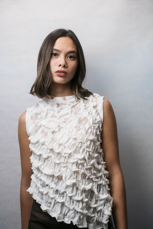 PIM Garter Top WHITE JACQUARD